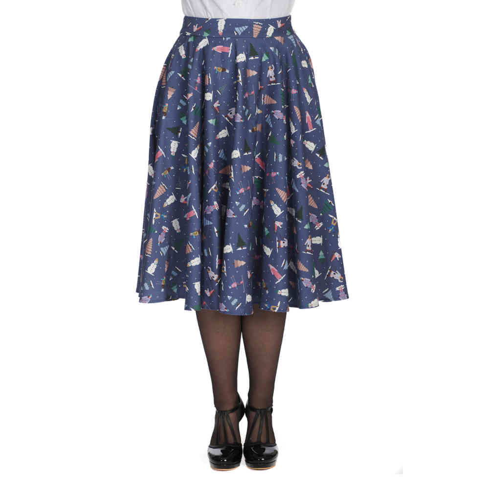 Banned - Ski Snow Season Flare Skirt - Blue